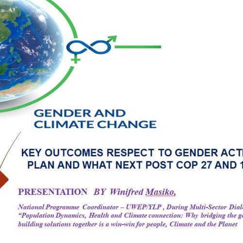 KEY OUTCOMES RESPECT TO GENDER ACTION PLAN AND WHAT NEXT POST COP 27 AND 15.
